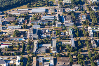 Vue d'oiseau de Quartier Leopoldshafen in Eggenstein-Leopoldshafen dans le département Bade-Wurtemberg, Allemagne