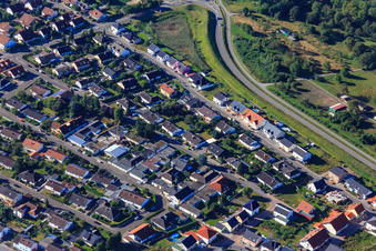 Vue aérienne de Forstlandallee à Jockgrim dans le département Rhénanie-Palatinat, Allemagne