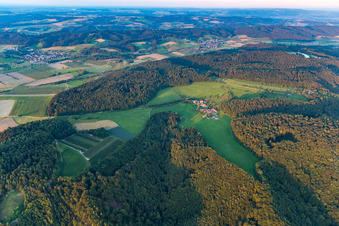 Vue aérienne de Pension de yoga Ina Stumpp dans le quartier de Buohof à le quartier Bonndorf in Überlingen dans le département Bade-Wurtemberg, Allemagne