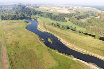 Photographie aérienne de Cours du Danube à le quartier Hundersingen in Herbertingen dans le département Bade-Wurtemberg, Allemagne