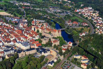 Vue aérienne de Château de Hohenzollern Sigmaringen à Sigmaringen dans le département Bade-Wurtemberg, Allemagne
