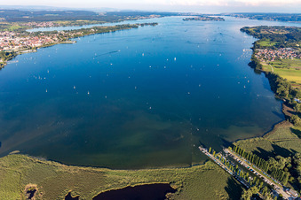 Vue aérienne de Port Moos à Moos dans le département Bade-Wurtemberg, Allemagne