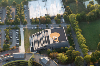 Vue aérienne de ZDF à le quartier Lerchenberg in Mainz dans le département Rhénanie-Palatinat, Allemagne