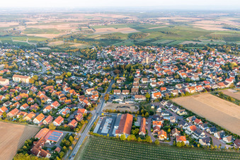 Vue aérienne de Champs agricoles et terres agricoles à Zornheim dans le département Rhénanie-Palatinat, Allemagne