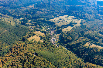 Niedersteinbach dans le département Bas Rhin, France du point de vue du drone