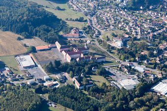 Bitche dans le département Moselle, France depuis l'avion