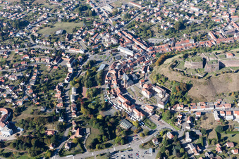 Vue oblique de Bitche dans le département Moselle, France