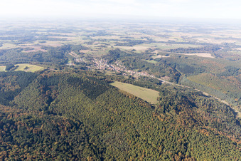 Vue aérienne de Schorbach dans le département Moselle, France