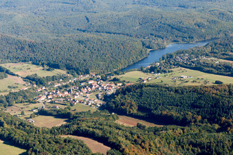 Photographie aérienne de Zones riveraines de l'étang de Haspelschiedt à Haspelschiedt dans le département Moselle, France