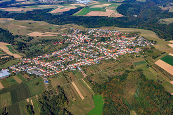 Vue aérienne de Vue de la ville depuis le sud-ouest à Vinningen dans le département Rhénanie-Palatinat, Allemagne