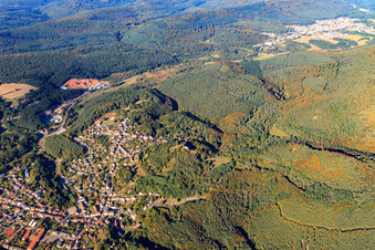 Vue aérienne de Bergstr à Lemberg dans le département Rhénanie-Palatinat, Allemagne