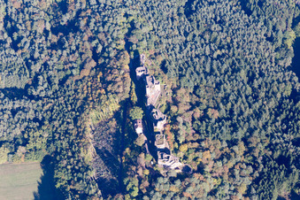 Dahn dans le département Rhénanie-Palatinat, Allemagne du point de vue du drone