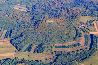 Vue aérienne de Ruines du château de Lindelbrunn à Vorderweidenthal dans le département Rhénanie-Palatinat, Allemagne