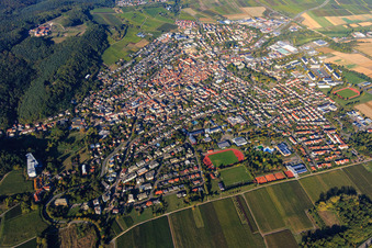Photographie aérienne de Vue d'ensemble de la ville depuis le sud-ouest à Oberotterbach dans le département Rhénanie-Palatinat, Allemagne