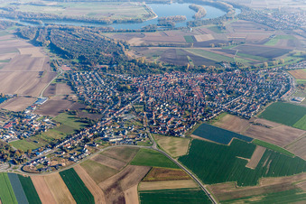 Vue oblique de Vue des rues et des maisons dans les quartiers résidentiels à Waldsee dans le département Rhénanie-Palatinat, Allemagne