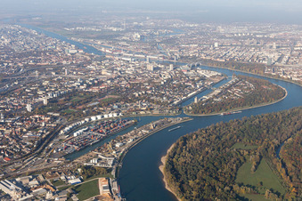 Photographie aérienne de Quartier Rheingönheim in Ludwigshafen am Rhein dans le département Rhénanie-Palatinat, Allemagne