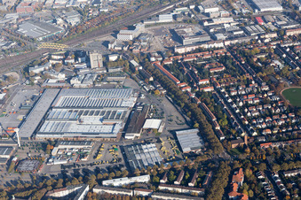 Vue aérienne de John Deere à le quartier Lindenhof in Mannheim dans le département Bade-Wurtemberg, Allemagne