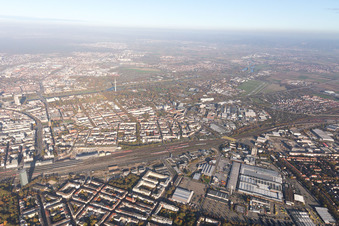 Quartier Lindenhof in Mannheim dans le département Bade-Wurtemberg, Allemagne hors des airs