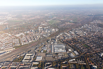 Quartier Lindenhof in Mannheim dans le département Bade-Wurtemberg, Allemagne vue d'en haut