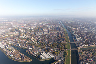 Photographie aérienne de Quartier Neckarstadt-Ost in Mannheim dans le département Bade-Wurtemberg, Allemagne