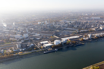 Vue aérienne de Quartier BASF in Ludwigshafen am Rhein dans le département Rhénanie-Palatinat, Allemagne