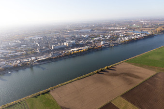 Quartier BASF in Ludwigshafen am Rhein dans le département Rhénanie-Palatinat, Allemagne d'en haut