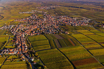 Vue oblique de Maikammer dans le département Rhénanie-Palatinat, Allemagne