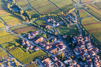 Vue aérienne de Andhaus Christmann - Domaine viticole et distillerie à le quartier SaintMartin in Sankt Martin dans le département Rhénanie-Palatinat, Allemagne