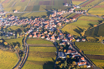 Vue aérienne de Champs agricoles et terres agricoles à Gleisweiler dans le département Rhénanie-Palatinat, Allemagne