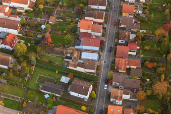 Vue aérienne de Fondation pour une nouvelle maison unifamiliale à Waldstr. à Kandel dans le département Rhénanie-Palatinat, Allemagne
