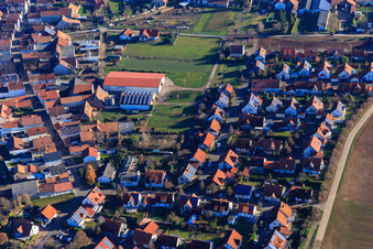 Vue aérienne de Chemin du Dorfgraben à Steinweiler dans le département Rhénanie-Palatinat, Allemagne