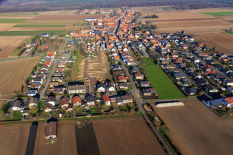 Photographie aérienne de Nouvelle zone de développement dans la Ringstraße en cours de développement à le quartier Hayna in Herxheim bei Landau dans le département Rhénanie-Palatinat, Allemagne