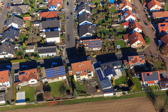 Vue aérienne de Ringstr à le quartier Hayna in Herxheim bei Landau dans le département Rhénanie-Palatinat, Allemagne