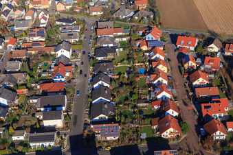 Vue aérienne de Dans le Bannholz à le quartier Hayna in Herxheim bei Landau dans le département Rhénanie-Palatinat, Allemagne
