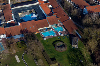 Quartier Aunham in Bad Birnbach dans le département Bavière, Allemagne depuis l'avion