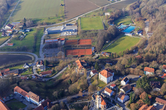 Vue aérienne de Colline du Château à le quartier Bad Griesbach in  Rottal in Bad Griesbach im Rottal dans le département Bavière, Allemagne
