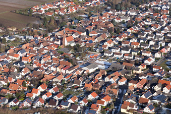 Quartier Niederhochstadt in Hochstadt dans le département Rhénanie-Palatinat, Allemagne depuis l'avion
