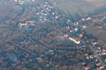 Preuschdorf dans le département Bas Rhin, France depuis l'avion