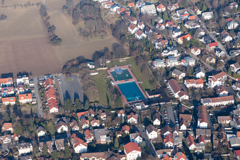 Vue oblique de Quartier Jugenheim an der Bergstrasse in Seeheim-Jugenheim dans le département Hesse, Allemagne