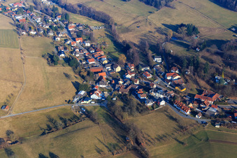 Vue aérienne de Dans l'alysson à le quartier Allertshofen in Modautal dans le département Hesse, Allemagne