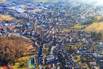 Vue aérienne de Quartier Eberbach in Reichelsheim dans le département Hesse, Allemagne