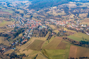 Vue aérienne de Quartier Beerfurth in Reichelsheim dans le département Hesse, Allemagne