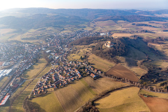 Vue oblique de Château Reichelsheim à Reichelsheim dans le département Hesse, Allemagne