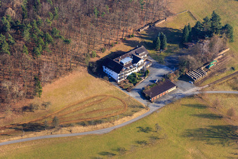 Vue aérienne de Gasthof-Hôtel Lärmfeuer - Stefan Beck à le quartier Rohrbach in Reichelsheim dans le département Hesse, Allemagne
