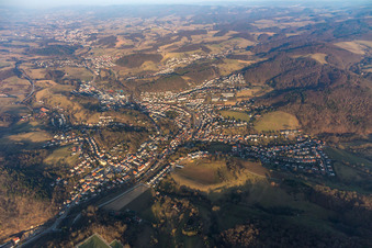 Vue aérienne de Birkenau dans le département Hesse, Allemagne