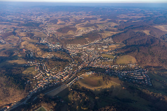 Vue aérienne de Birkenau dans le département Hesse, Allemagne