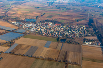 Vue aérienne de Du nord à Lampertheim dans le département Hesse, Allemagne