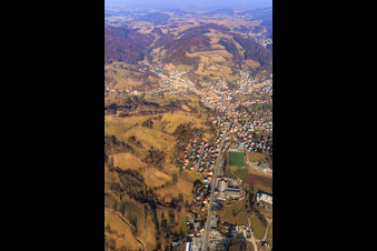 Photographie aérienne de Vue de l'Odenwald depuis le sud-ouest à le quartier Reichenbach in Lautertal dans le département Hesse, Allemagne
