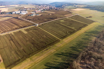 Vue aérienne de Aéroport à le quartier Vielbrunn in Michelstadt dans le département Hesse, Allemagne