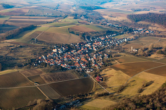 Vue aérienne de Sud à le quartier Wiebelsbach in Groß-Umstadt dans le département Hesse, Allemagne
